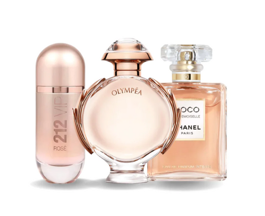 Sada 3 Parfémů 212 VIP ROSÉ, OLYMPÉA e COCO MADEMOISELLE