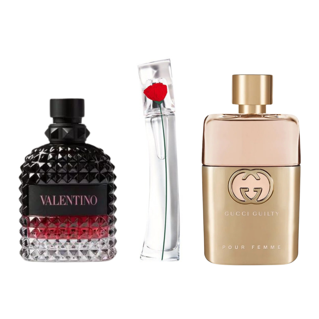Sada 3 Parfémů -  Gucci Guilty, Valentino Intense, Flower Kenzo 100ml