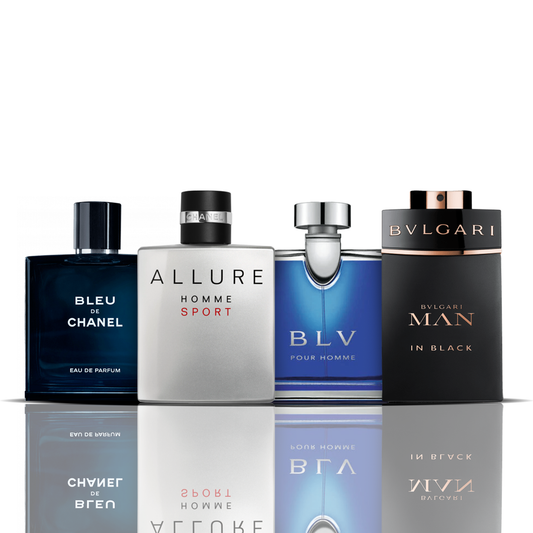 Sada 4 Parfémů - Bleu de Chanel + Allure Sport + BLV + Bvlgari Man in Black 100ML